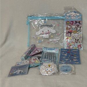 Sanrio Character Cinnamoroll Bundle #4A - Stickers, Pouch, Pens, Erasers